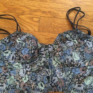 Topshop Floral Bustier